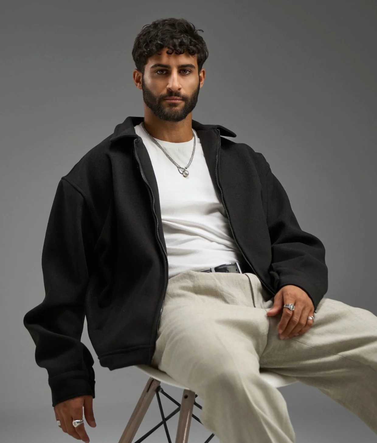 Wool Zip-Up - Negro - Image 3